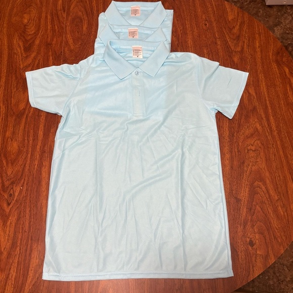 NEW-Light Sky Blue Medium Polo Shirts - Picture 3 of 3